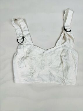 By Anthropologie The Harness Crop Top Smocked Ivory Women’s S